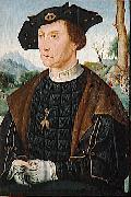 Jan Mostaert Portrait of Jan van Wassenaer painting